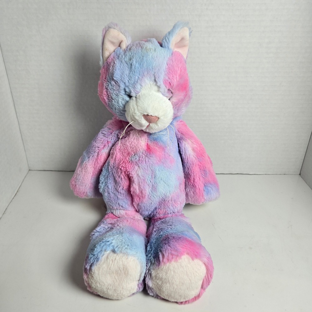 Mary Meyer Marshmallow Zoo Kitty Cat Plush Pink Blue Tie Dye Pastel Stuffed Toy